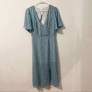 Leith blue dress with white flowers